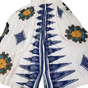 Platinum Dorothy Schoelen Floral Maxi Skirt Boho White Womens Size 10